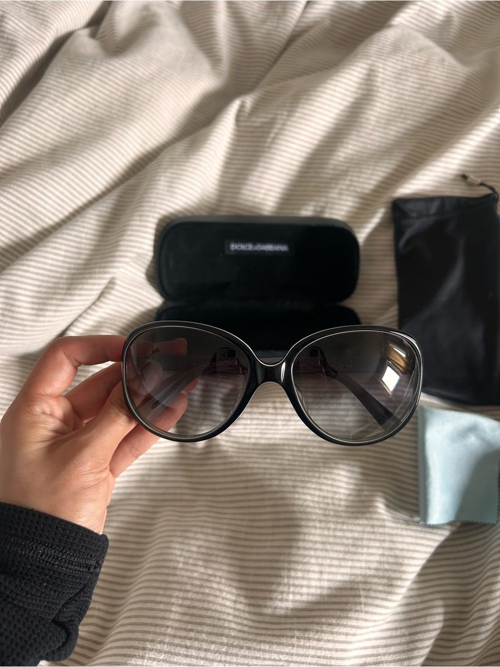 Dolce & Gabbana Black Gradient Oversized Women's Sunglasses
